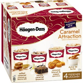 HAAGEN-DAZS Caramel attraction 4 unidades de 100 ml estuche 400 ml